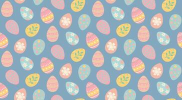 Easter eggs seamless pattern. Colorful pastel painting eggs background vector