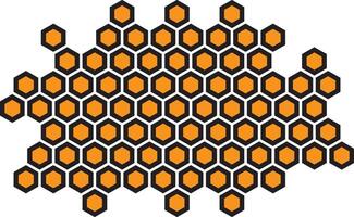 modern abstract light orange black color creative honeycomb polygon pattern that can be used as a background or texture vector