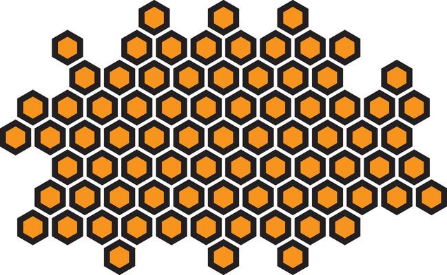 modern abstract light orange black color creative honeycomb polygon pattern that can be used as a background or texture