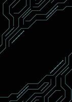Green circuit board on black technology abstract background. vector
