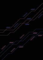 Blue and pink circuit board on black technology abstract background. vector