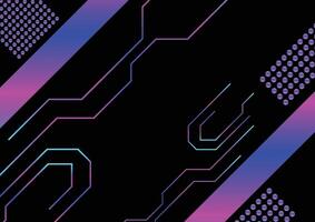 Blue and pink on black technology abstract background. vector