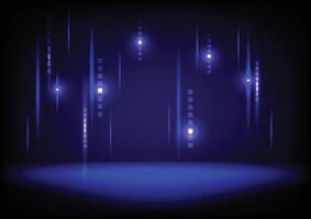 Blue and black empty room with square and light abstract background. The minimal scene for mockup product display presentation and showcase. vector