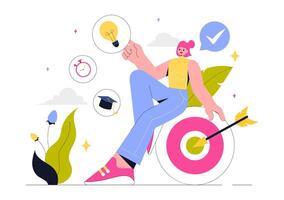 Skill Enhancement and Personal Development Illustration for Education and Work vector