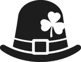Classic Leprechaun Hat Silhouette with Shamrock Illustration vector