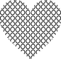 Geometric Circle Pattern Heart Silhouette vector