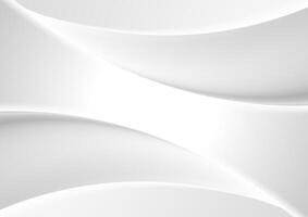 Abstract white grey smooth glossy waves elegant background vector