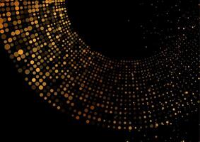 Shiny golden halftones dotted particles abstract sparkling background vector