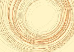 Bright orange geometric background with linear circles vector