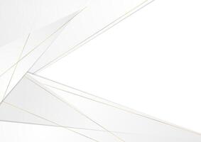 Grey golden stripes and lines abstract corporate geometry background vector