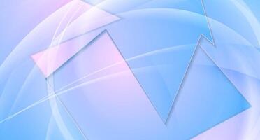 Abstract concept blue pink corporate background with glossy curves vector