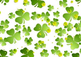St Patrick Day abstract background with shamrock leaves vector