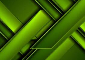 Green glossy stripes geometric tech abstract background vector