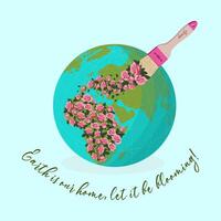 Paint the planet with spring colors. vector