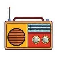 An old radio on a white background vector