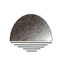 sun sunset abstract symbol halftone texture dots illustration vector