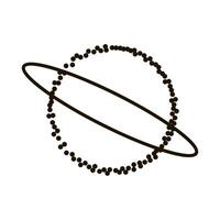outline saturn symbol with ring of dots illustration vector
