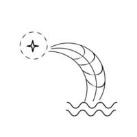 space comet y2K aesthetic style minimalism outline drawing vector