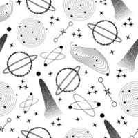 abstract monochrome retro space seamless pattern in y2k style vector