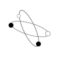minimalism outline futurism sign science space molecule atom illustration vector