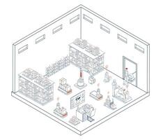 Automated Warehouse and Transport Operations using AGVs Automated Guided Vehicles vector