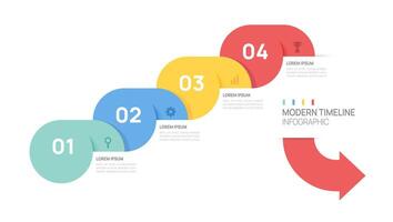 Infographics circle arrow symbol timeline business steps to success template. illustration. vector