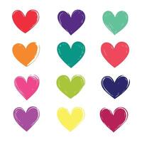 Colorful abstract heart icons pack vector