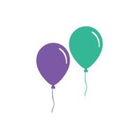 2 colorful balloons icon vector