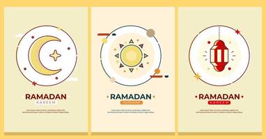 set of greeting card about ramadan. can be used for religious activities and business vector