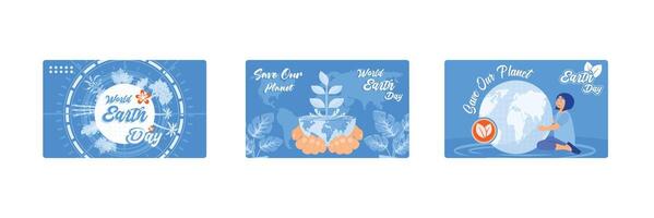 Maintain and save the earth's ecosystem, protect the earth from global warming. vector
