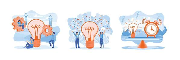Business development process, developing ideas towards success. vector