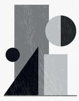 Monochrome Geometry with Textured Contrast vector