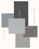 Monochromatic Minimalist Abstract with Gold Frame vector
