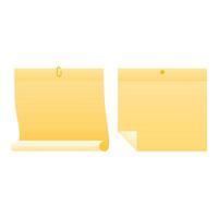 Yellow Sticky Notes Reminder. Blank Sticky Notes Elements Stationery. vector