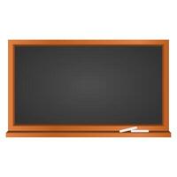 Black Chalkboard with Wooden Frame . Black Chalkboard Element with White Chalk. vector