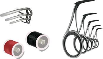 A variety of different types of spools and spools vector