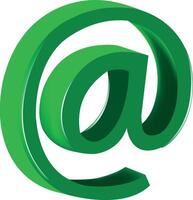 An email symbol with green letters vector