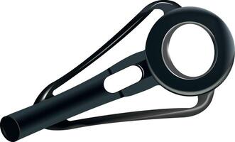 A black magnifying glass with a handle vector