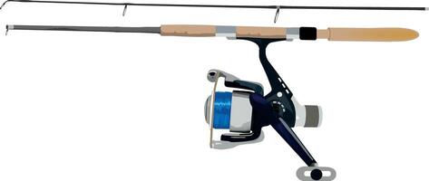 A fishing rod and reel on a white background vector