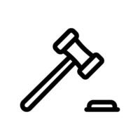 A clean and simple icon for judicial gavel vector