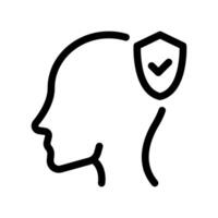 A clean and simple icon for human head, protected vector