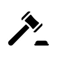 A simple icon representing judicial gavel vector