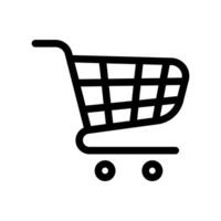 A clean and simple icon for cart, empty shopping cart vector