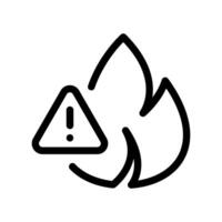A clean and simple icon for flame, warning vector