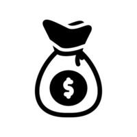 A simple icon representing money bag vector