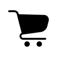 A simple icon representing shopping cart, empty vector
