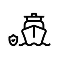 A clean and simple icon for safe seafaring ship vector