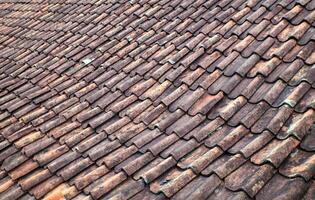 Rustic Clay Roof Tiles with Weathered Texture photo