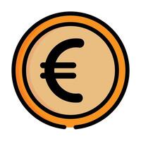 Euro coin icon. vector