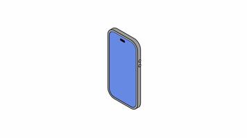 A smartphone with a monochromatic screen that changes colors. Animated graphic for demonstration video